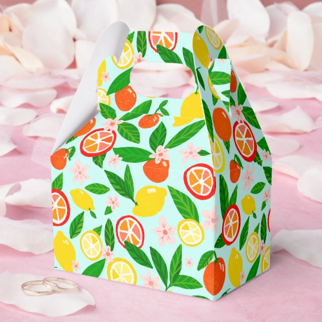 Citrus Celebration Lemons Oranges Bridal Shower Favour Box (Wedding)