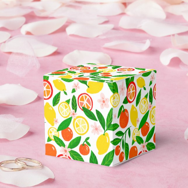 Citrus Celebration Lemons Oranges Bridal Shower Favour Box (Wedding)