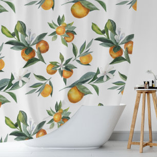 Citrus Chic Watercolor Print Shower Curtain