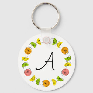 Citrus Circle Monogram aluminium double-sided Key Ring