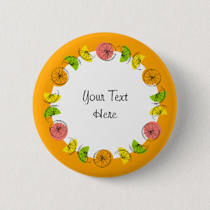 Citrus Circle Orange Text button round