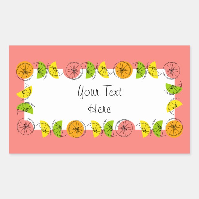 Citrus Circle Pink Name sticker rectangle (Front)