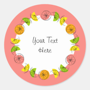 Citrus Circle Pink Text sticker round