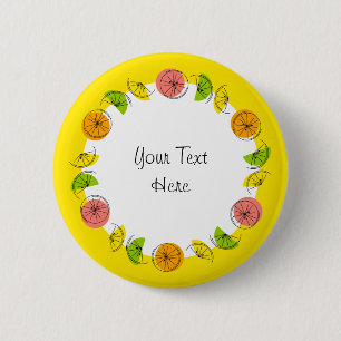 Citrus Circle Yellow Text button round