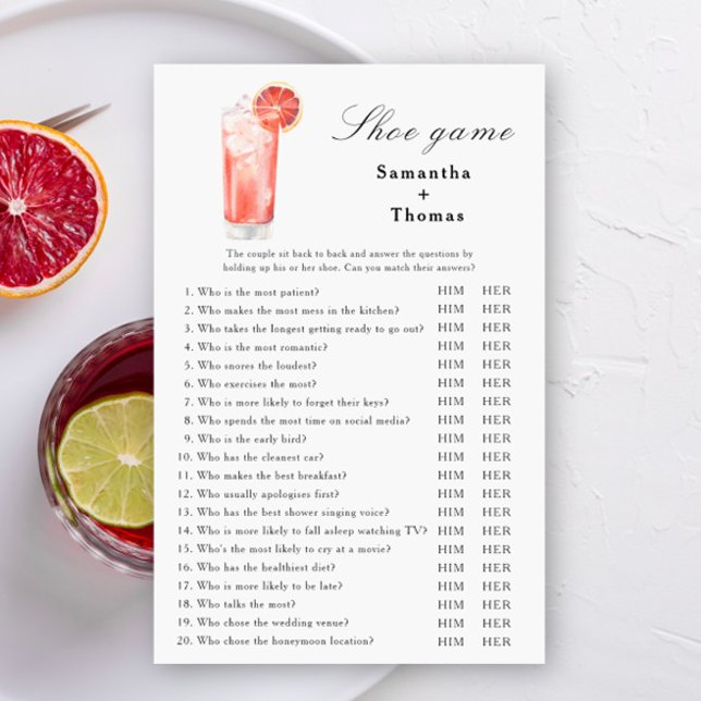 Citrus Cocktail Bridal shower Shoe game (Creator Uploaded)