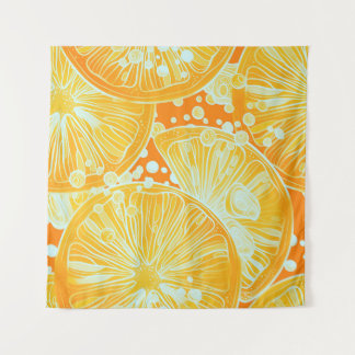 Citrus Cocktail: Sparkling Water Pattern Tapestry