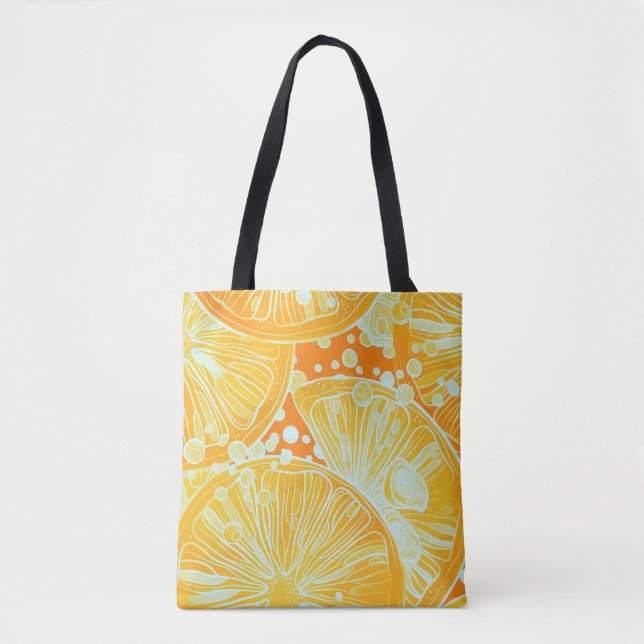 Citrus Cocktail: Sparkling Water Pattern Tote Bag (Front)