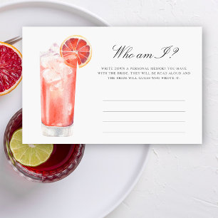 Citrus Cocktail - Who am I bridal shower game Stationery