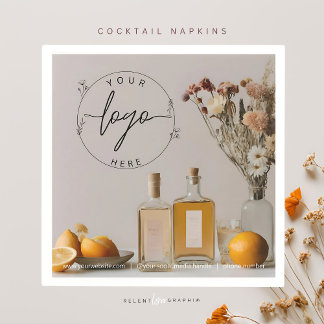 Citrus | Cocktails | Boho Flowers | Cocktail Napkin