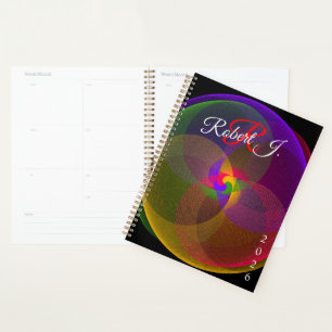 Citrus Colour Blend Geometric Spiral Planner