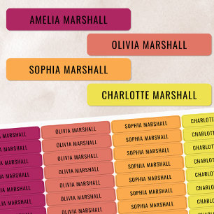 Citrus Colour Coded Kids Waterproof Name Labels