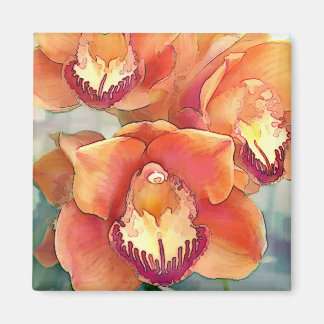 Citrus Coloured Cymbidiums Magnet