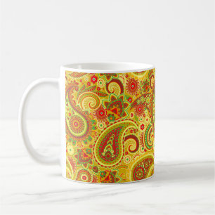 Citrus Coloured Paisley Coffee Mug