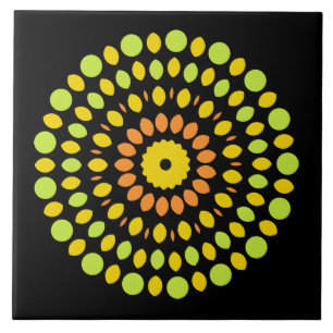 Citrus colours, green, yellow, orange, ceramic tile