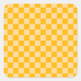 Citrus cream chequered board pattern square sticker