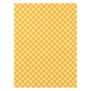 Citrus cream chequered board pattern tablecloth