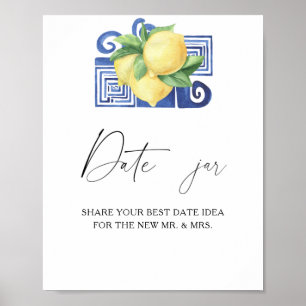 Citrus - date night ideas. Date jar bridal game  Poster