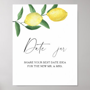 Citrus - date night ideas. Date jar bridal game  Poster