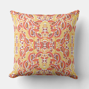 Citrus Delight Orange and Yellow Throw Pillow