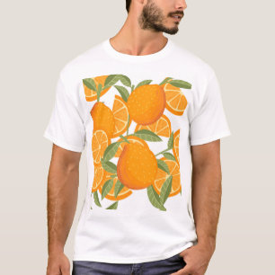 Citrus Delight: Orange Fruit Pattern T-Shirt