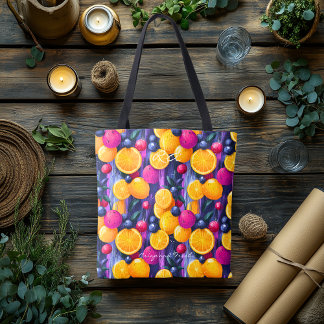 Citrus Delight Wellness Tote Bag & Vibrant Fruits