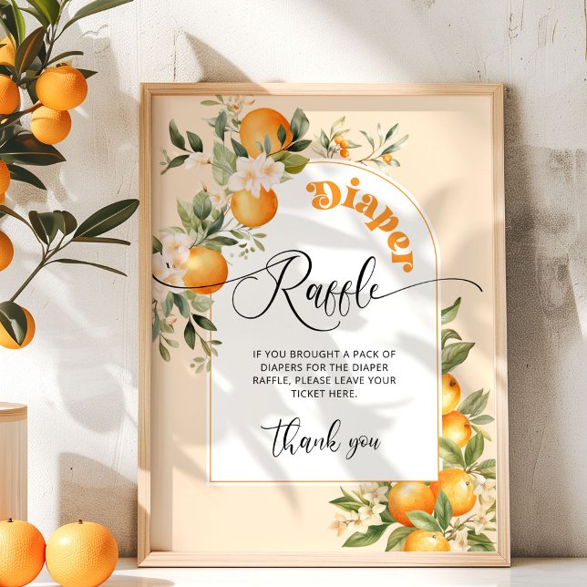 Citrus diaper raffle cutie baby shower poster (Creator Uploaded)