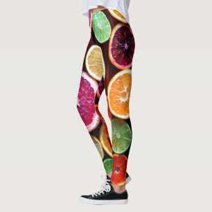 Citrus Dream Lemon Lime Orange Fruit Leggings