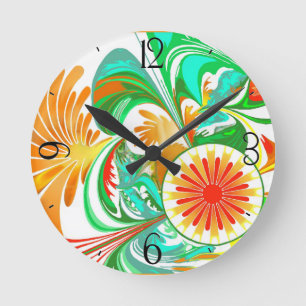 Citrus Explosion Round Clock