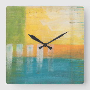 Citrus Fields I Square Wall Clock