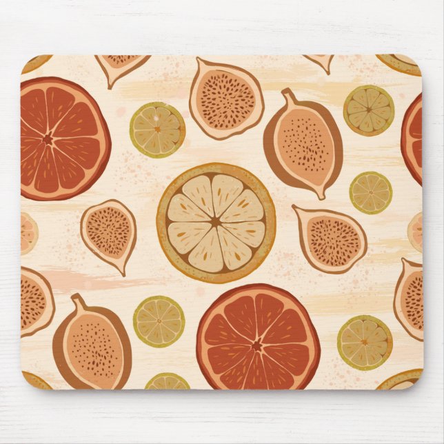 Citrus & Fig Mediterranean Kitchen Botanical Mouse Pad (Front)