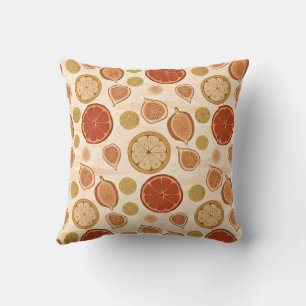 Citrus & Fig Mediterranean Kitchen Botanical Patrn Cushion