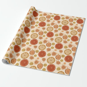Citrus & Fig Mediterranean Kitchen Botanical Patte Wrapping Paper