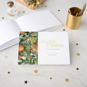 Citrus Floral   Botanical Wedding Guest Book