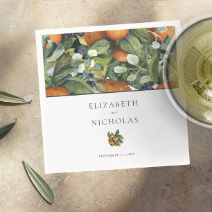 Citrus Floral   Botanical Wedding Napkin