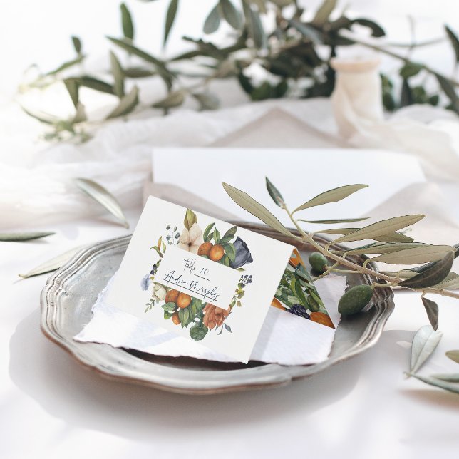 Citrus Floral | Botanical Wedding Place Card (Creator Uploaded)