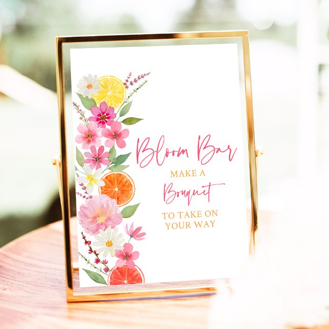 Citrus Floral Bridal Shower Bloom Bar Poster (Creator Uploaded)