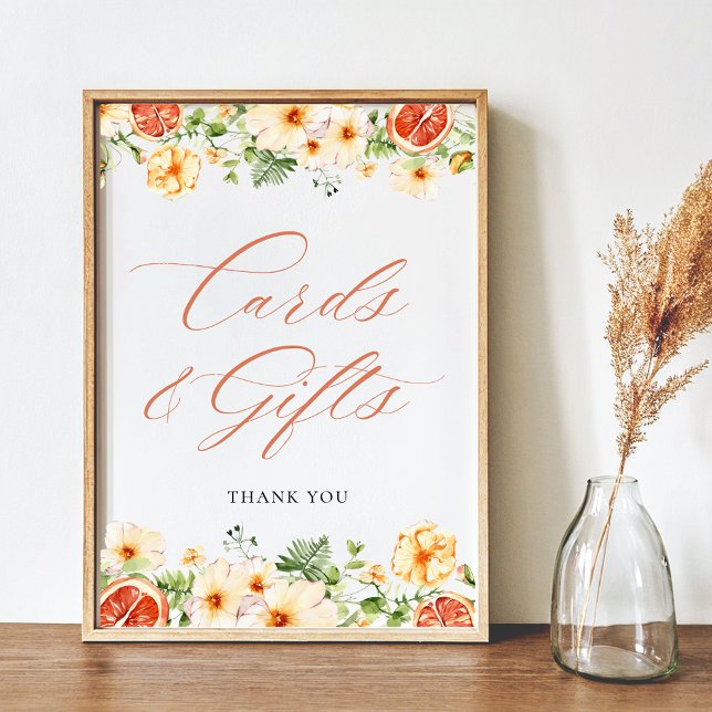 Citrus Floral Bridal Shower Cards and Gifts Sign (Creator Uploaded)