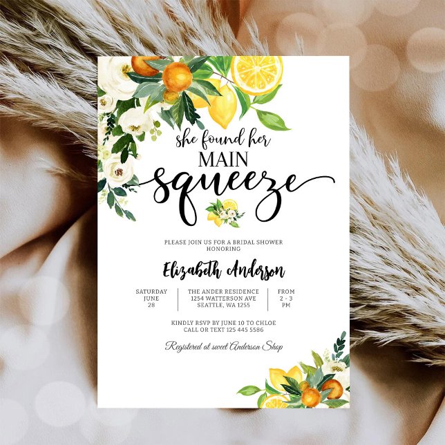 Citrus Floral Bridal Shower Invitation (Creator Uploaded)
