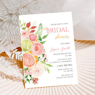 Citrus Floral Bridal Shower Invitation