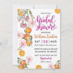Citrus Floral Bridal Shower Invitation