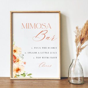 Citrus Floral Bridal Shower Mimosa Bar Sign