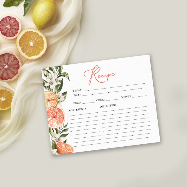 Citrus Floral Bridal Shower Recipe Cards (Creator Uploaded)
