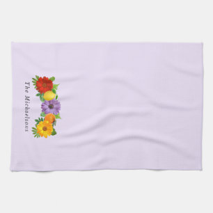 Citrus Floral Garden Tea Towel