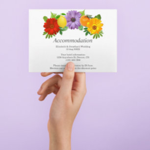 Citrus Floral Garden Wedding Accommodation Enclosure Card