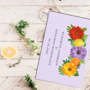 Citrus Floral Garden Wedding Guest Book