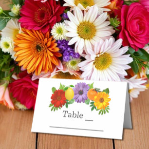 Citrus Floral Garden Wedding Place Card