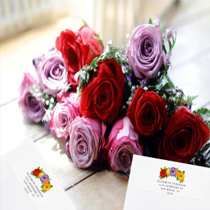 Citrus Floral Garden Wedding Return Address Label