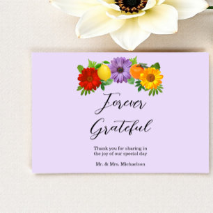 Citrus Floral Garden Wedding Thank You Card