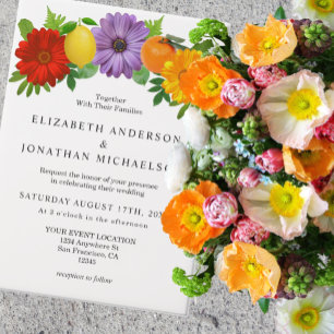 Citrus Floral Garden Wedding Vellum Invitations
