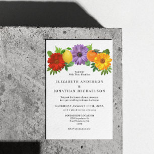 Citrus Floral Garden Wedding Welcome Party Enclosure Card